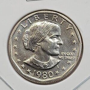 Rare Error 1980-S Proof Susan B Anthony Dollar... DD Along Bottom Rim and Date